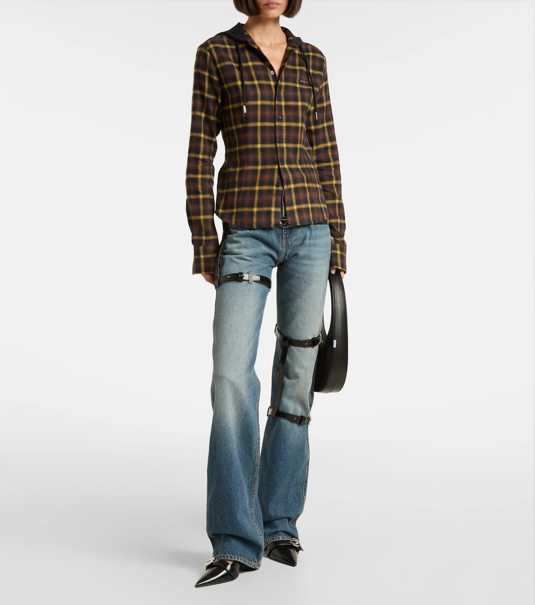 Coperni - Hooded checked cotton shirt