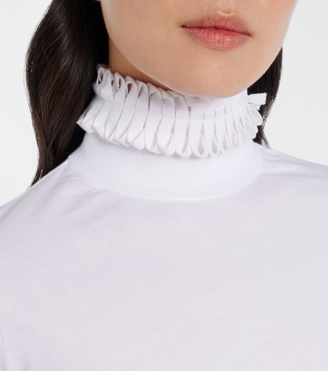 Alaïa - Cropped turtleneck cotton jersey top
