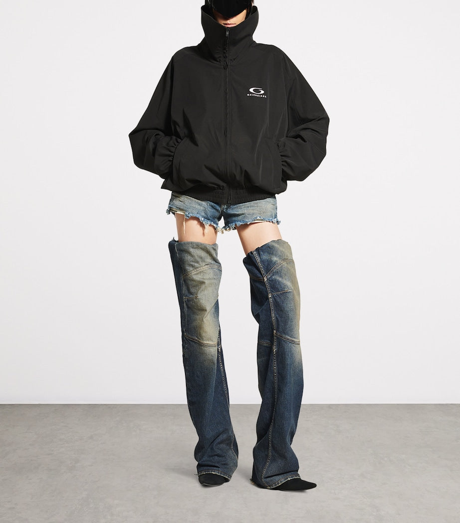 Balenciaga Black Oversized Logo Track Jacket