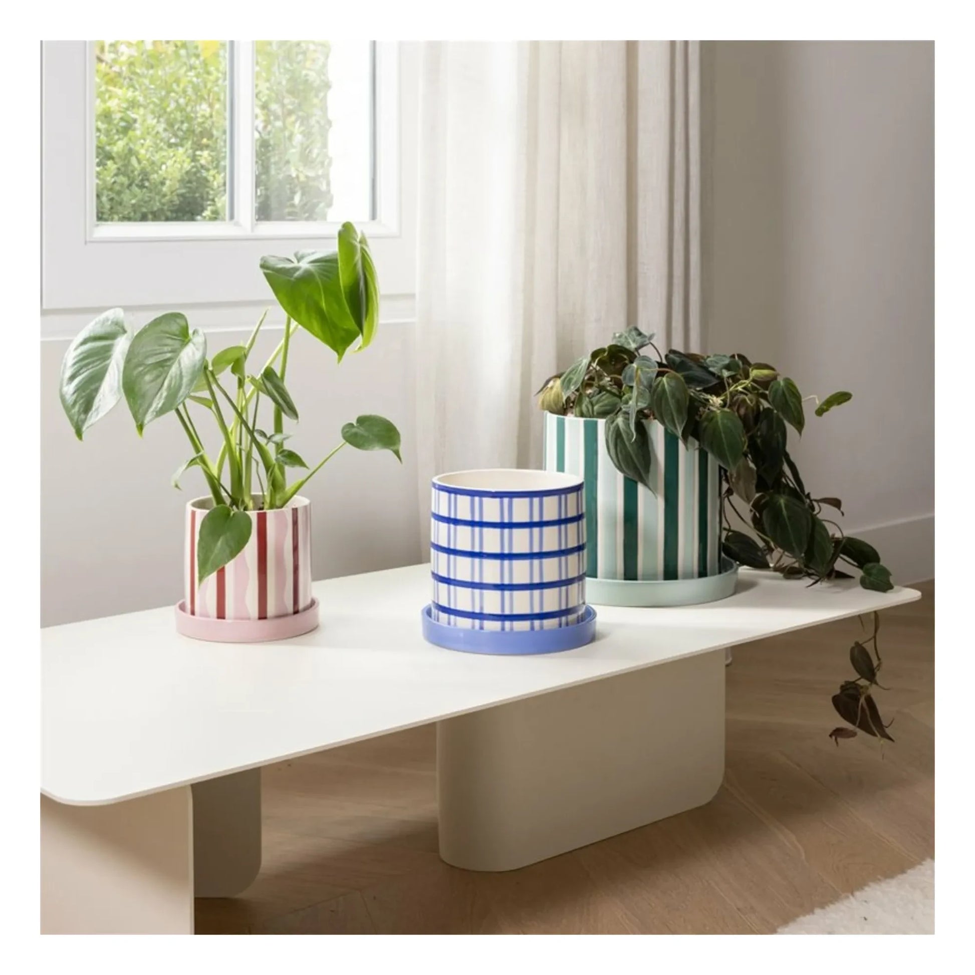 &Klevering - Clash Grid planter | Blue