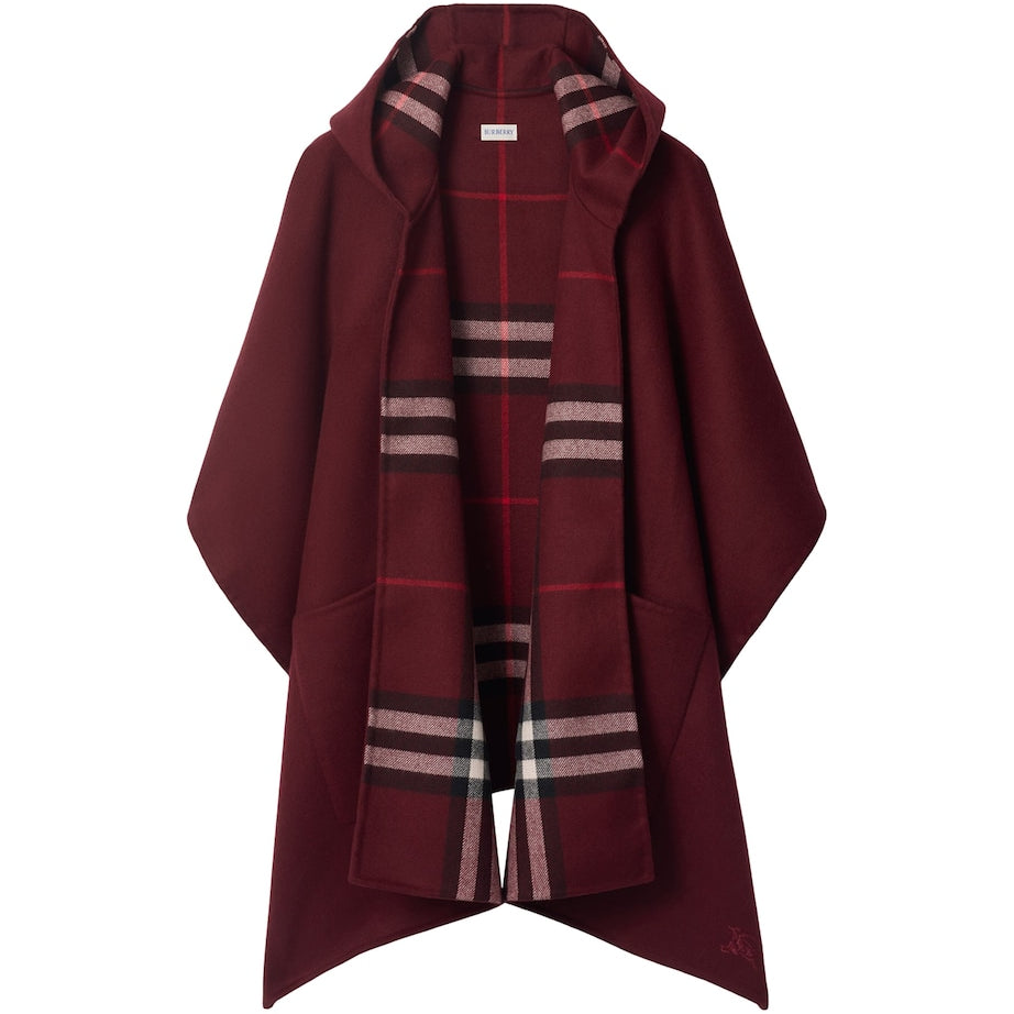 Burberry Red Cashmere Hooded Cape