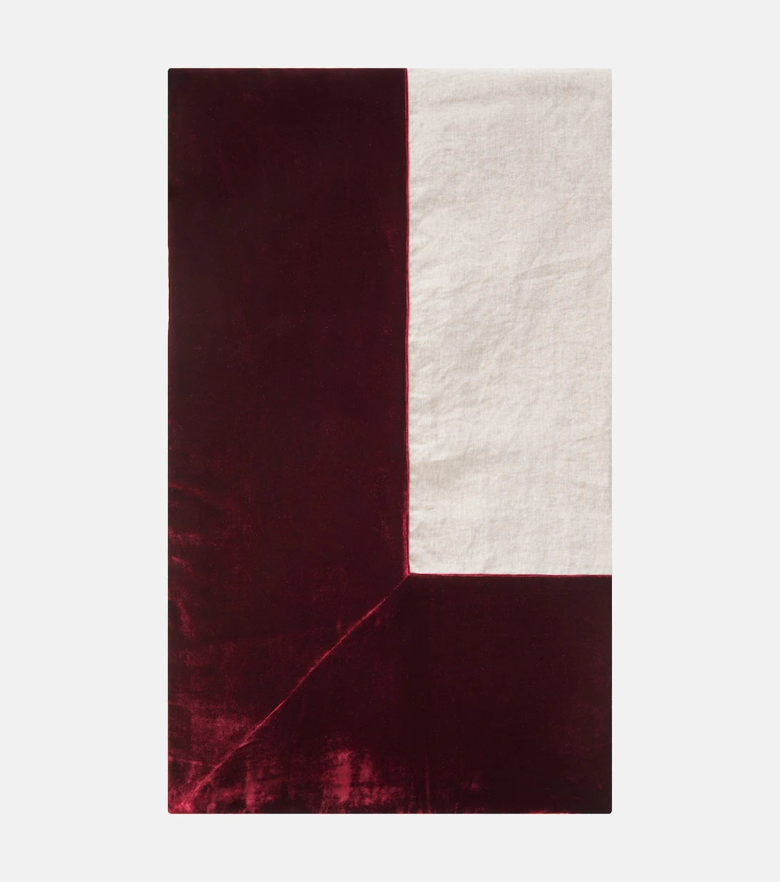 Once Milano - Velvet-trimmed linen tablecloth