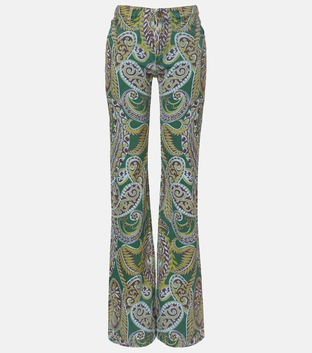 Etro - Paisley high-rise bootcut jeans