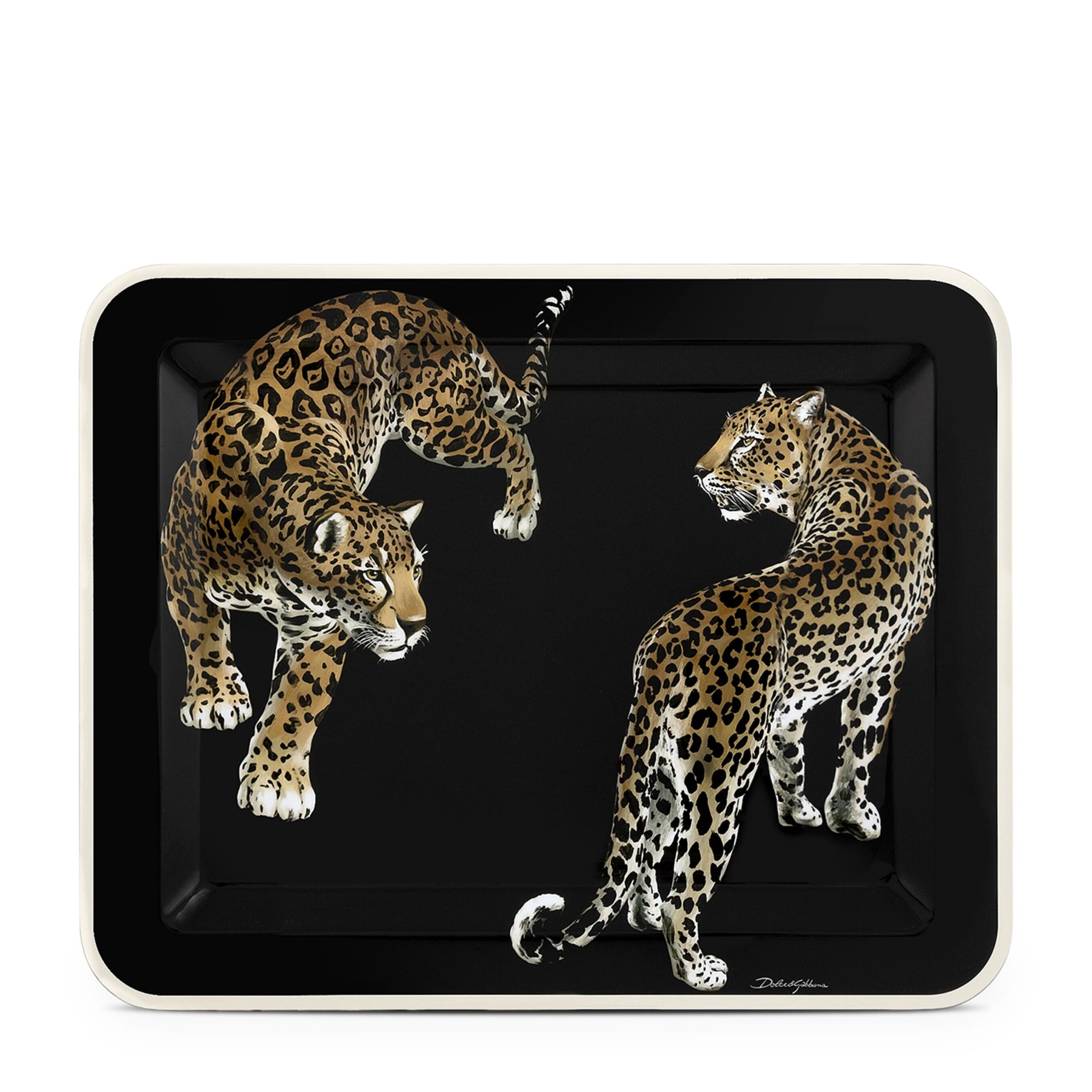 Dolce & Gabbana Casa Wooden Leopard Tray