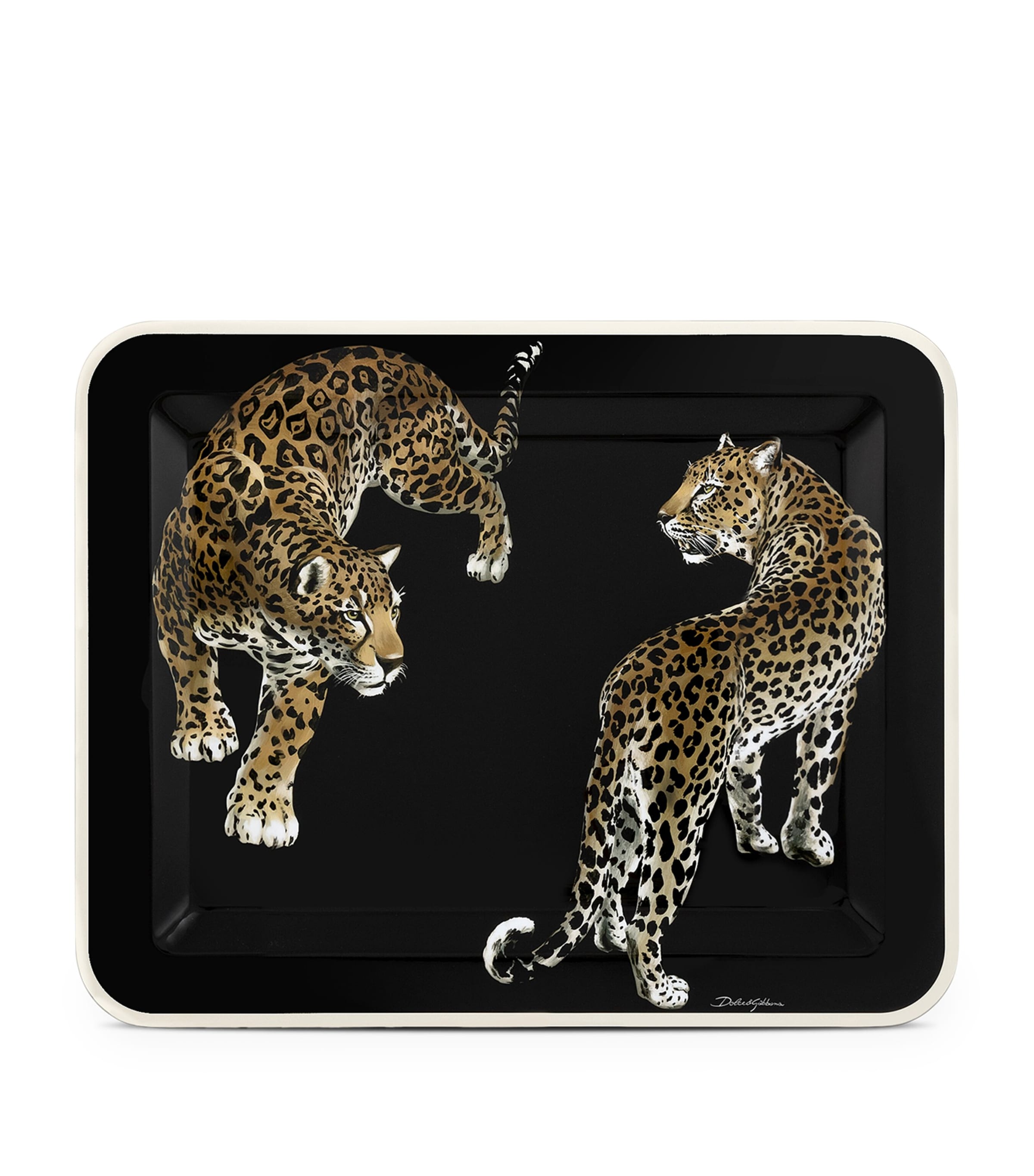 Dolce & Gabbana Casa Wooden Leopard Tray