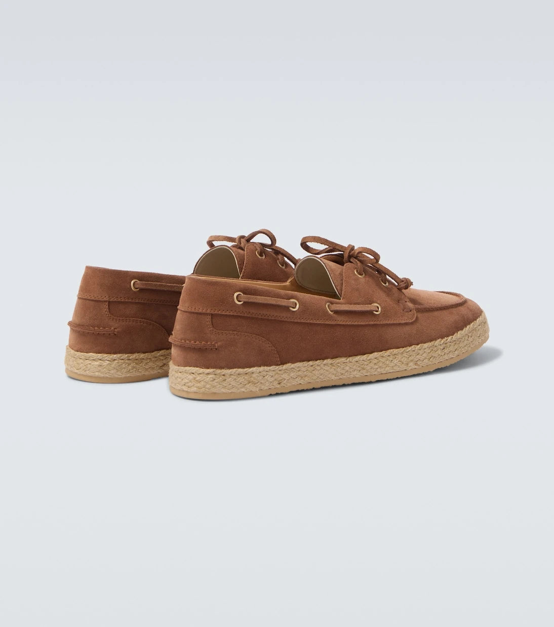 Brunello Cucinelli - Jute-trimmed suede boat shoes