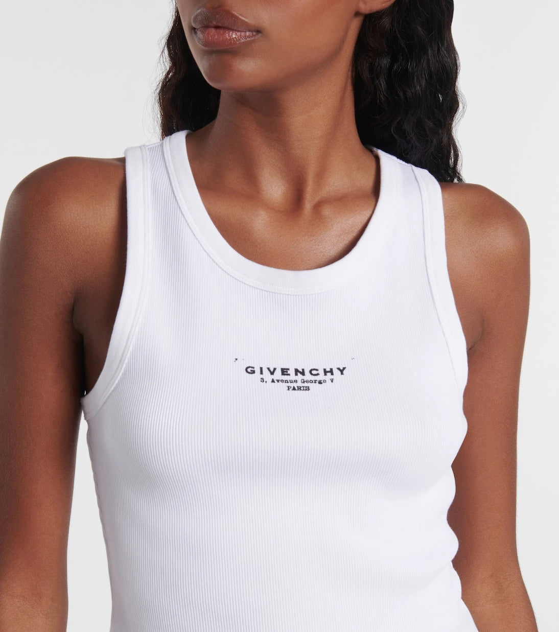 Givenchy - بلوزة قطنية بلا أكمام بطبعة شعار Givenchy