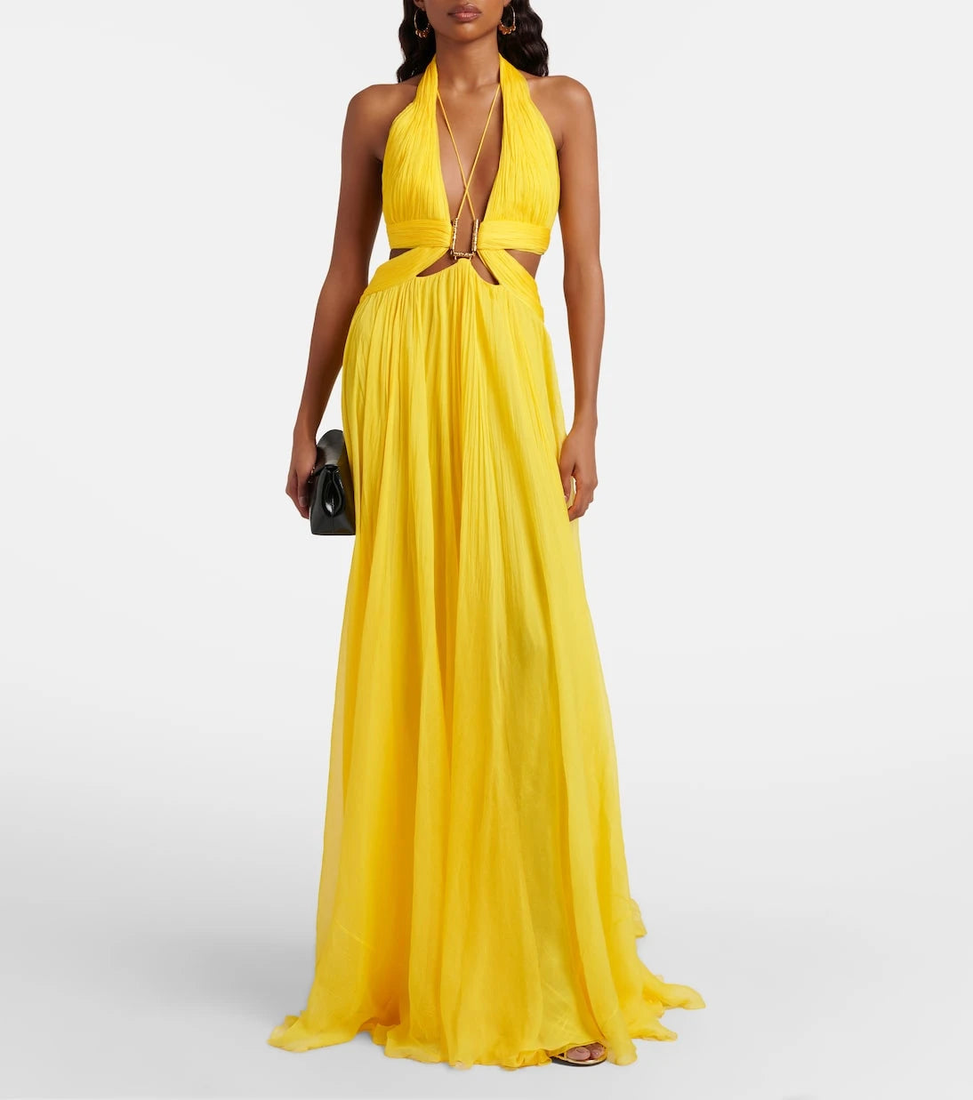 Roberto Cavalli - Cutout silk chiffon gown