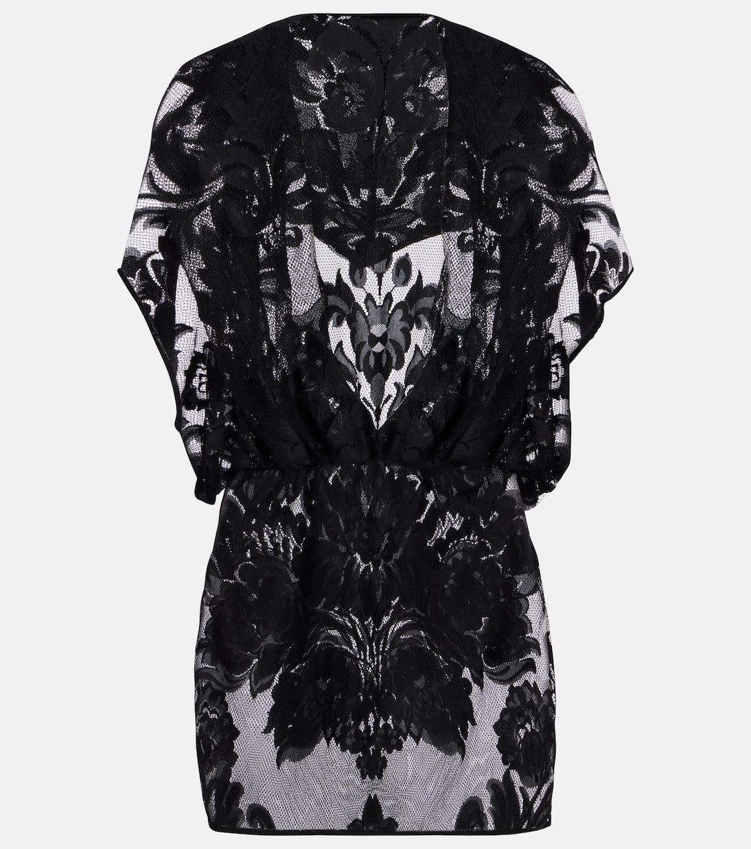 Norma Kamali - Hooded floral mesh minidress