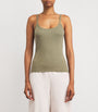 LESET Green Cotton Pointelle Tank Top