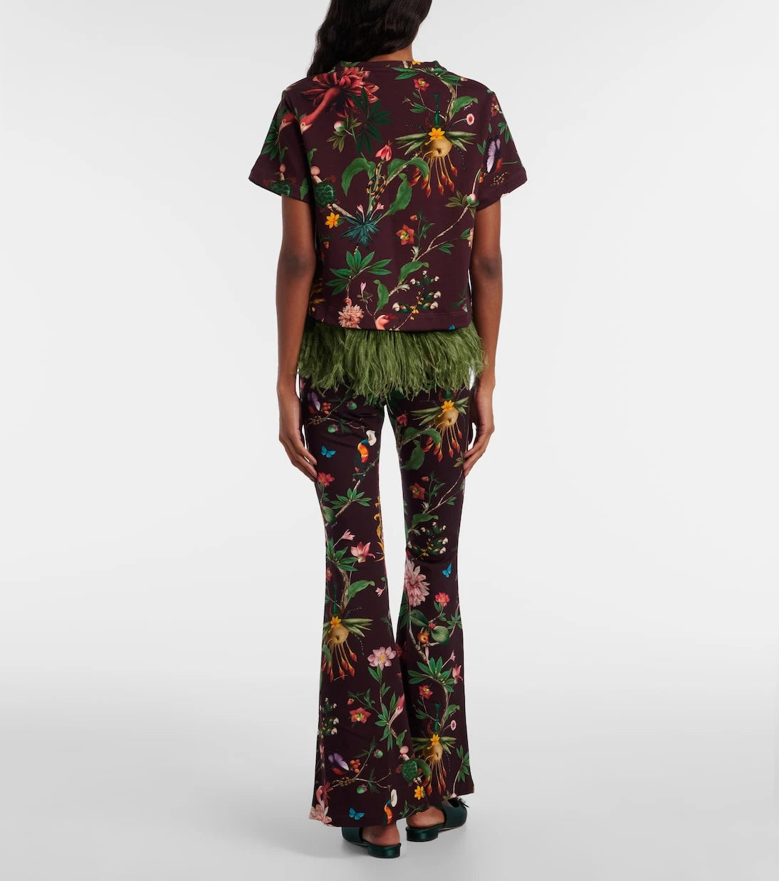 La DoubleJ - Meditation floral cotton-blend flared pants