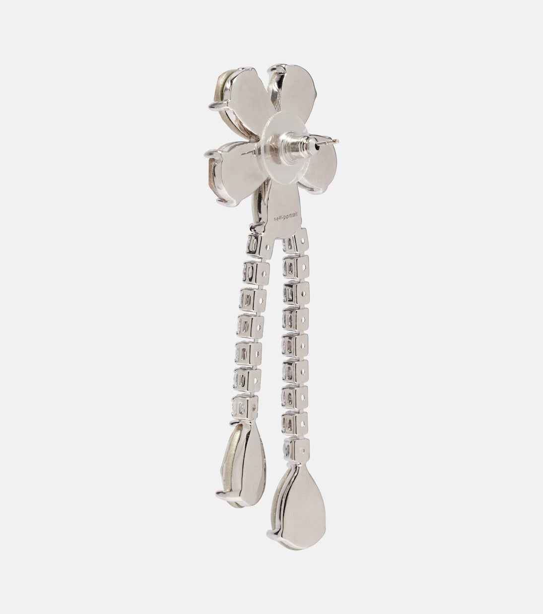 Self-Portrait - Crystal-embellished drop earrings