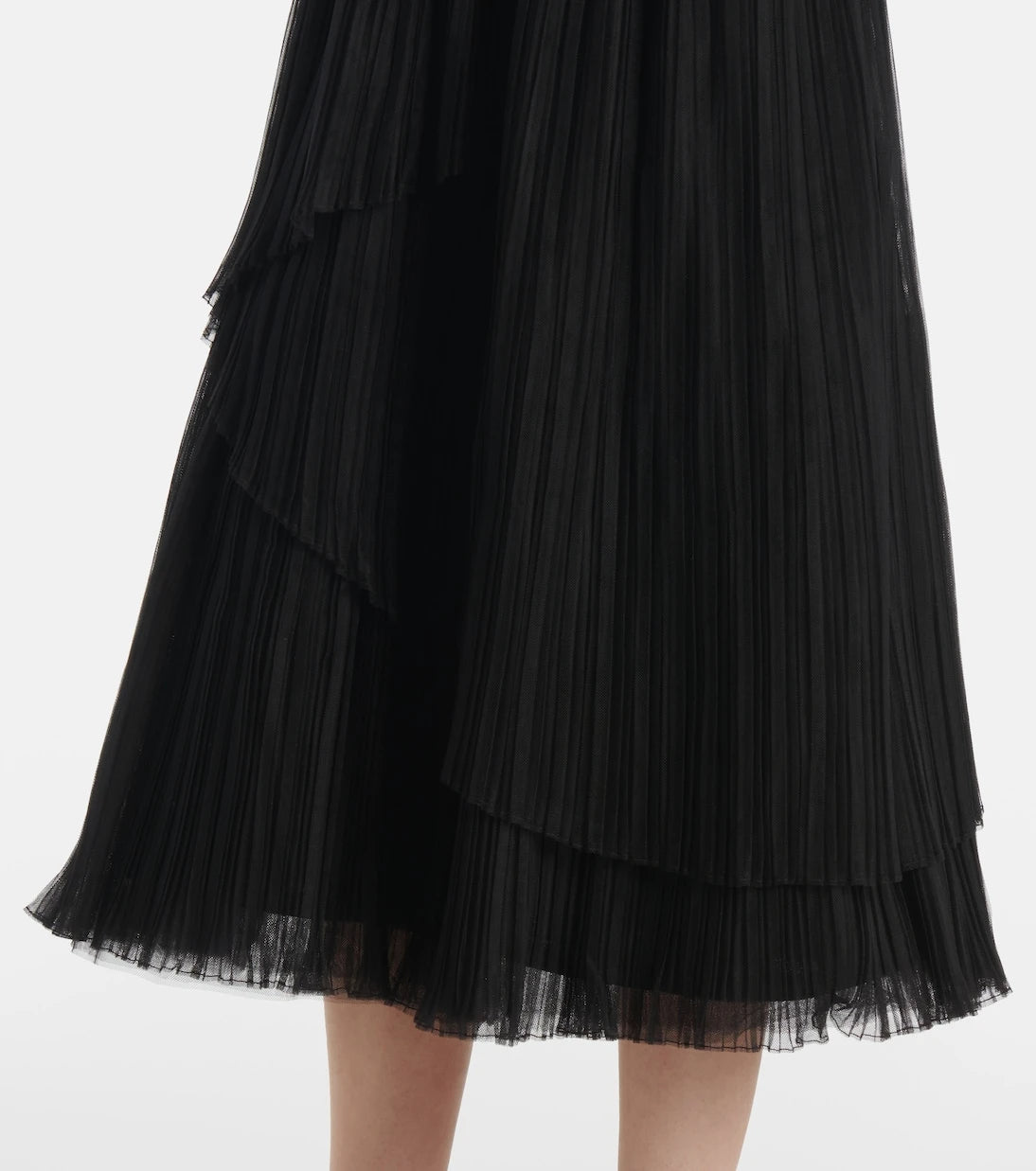 Costarellos - Dorea plissé tiered cocktail dress