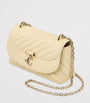 Beige Curve Small Biker Leather Quilted Cross-Body Bag