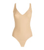 Skims Beige Plunge Thong Bodysuit
