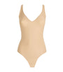 Skims Beige Plunge Thong Bodysuit