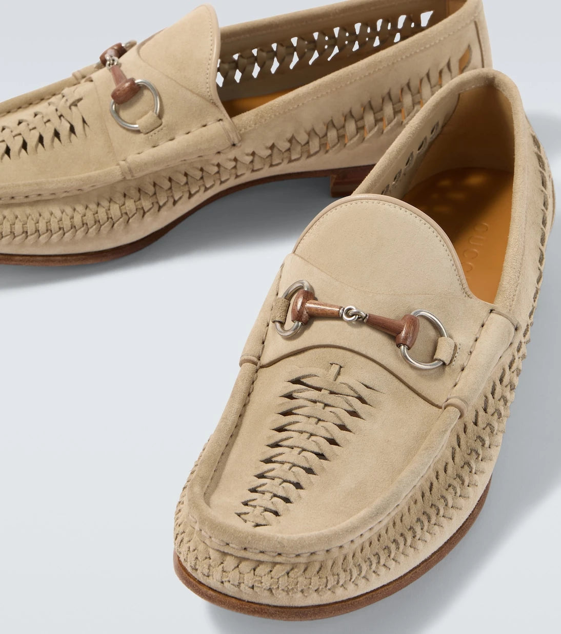 Gucci - Horsebit 1953 woven suede loafers