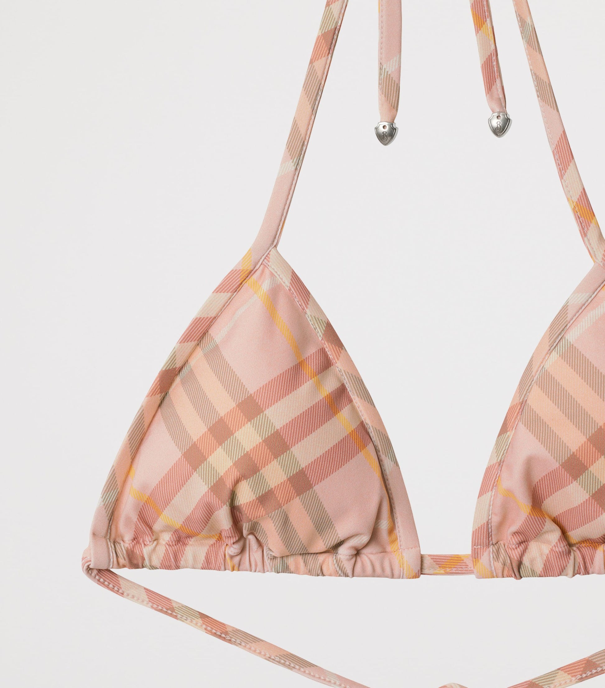 Burberry Pink Halterneck Check Bikini Top