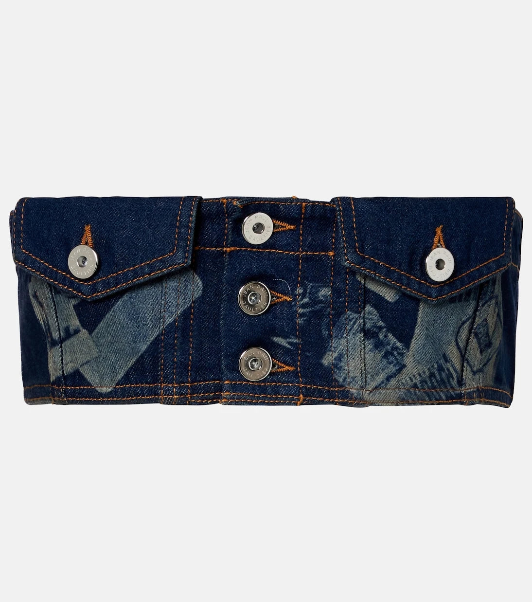 Jean Paul Gaultier - Trompe-l'œil denim bandeau top