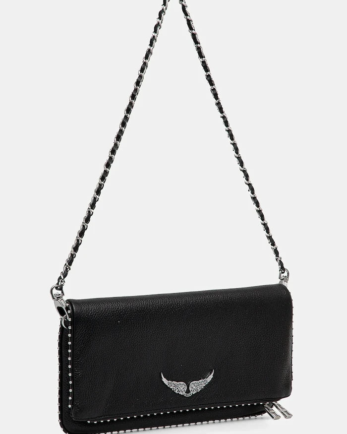 Кожена чанта ZADIG&VOLTAIRE ROCK GRAINED LEATHER   STUDS