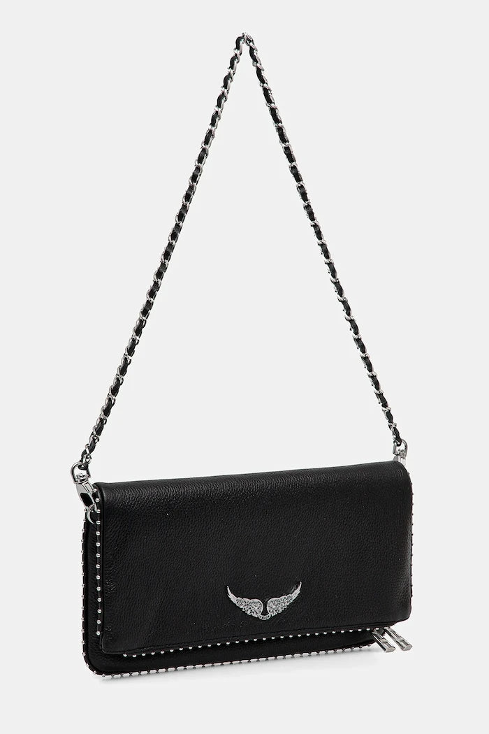 Кожена чанта ZADIG&VOLTAIRE ROCK GRAINED LEATHER   STUDS