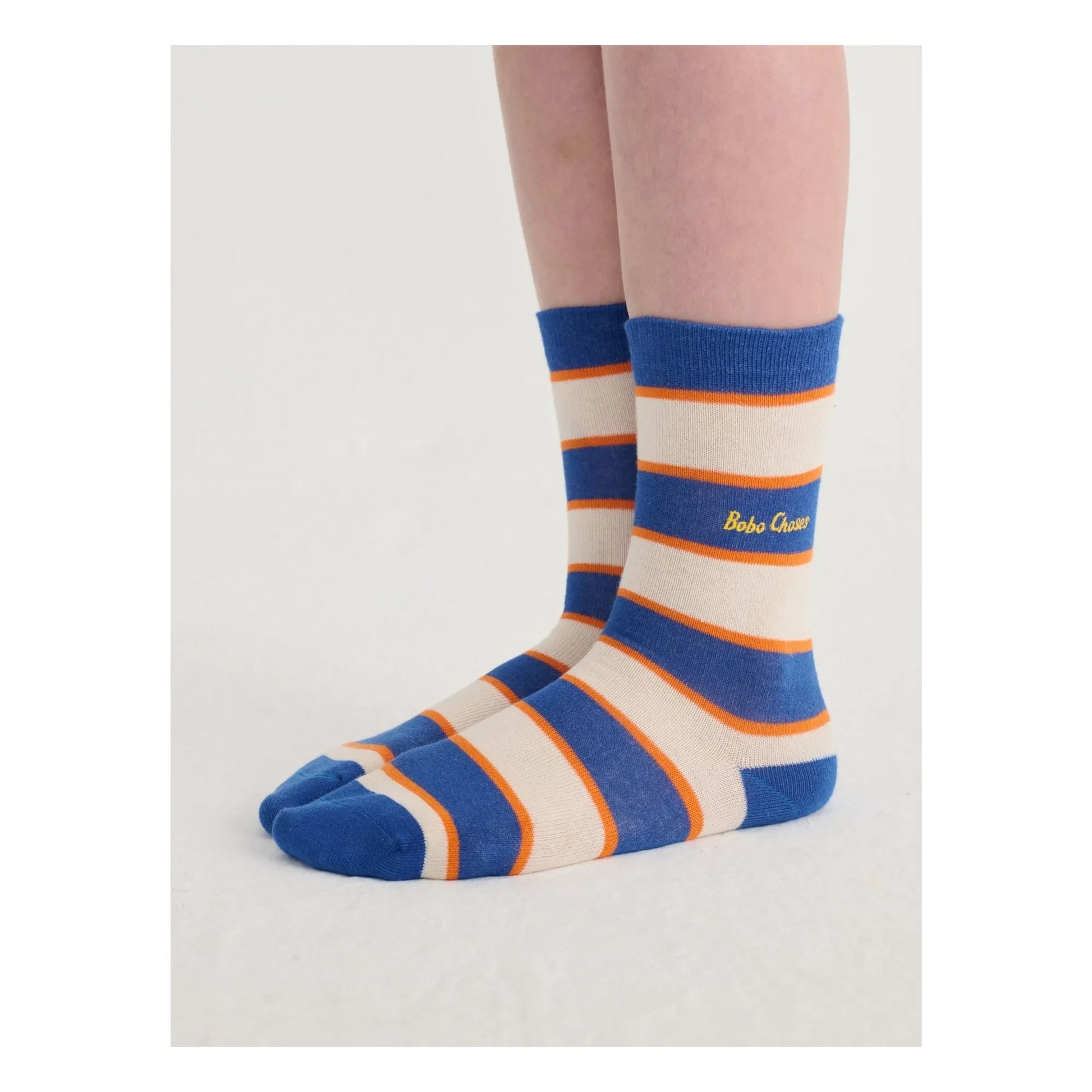 Bobo Choses - Striped Organic Cotton Top Socks | Blue