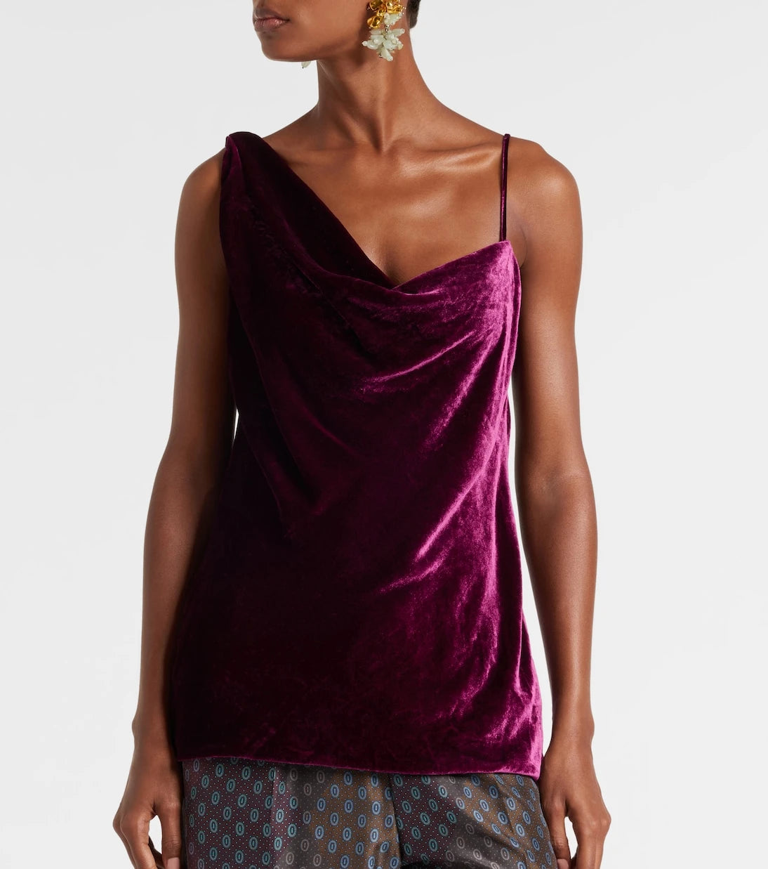 Dries Van Noten - Draped velvet top