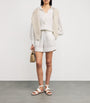 Eleventy White Linen Drawstring Shorts