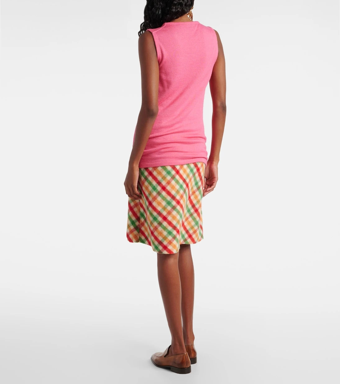 Miu Miu - Logo cashmere and silk top