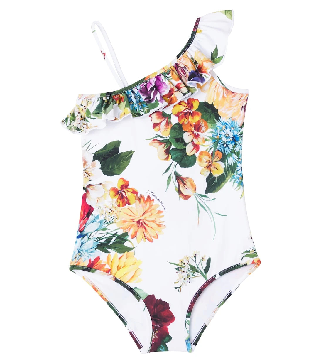 Dolce&Gabbana Kids - Fiori printed ruffled swimsuit