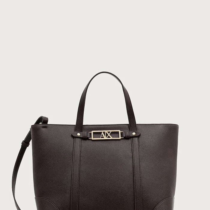 Armani Exchange suni deri kadın alışveriş çantası