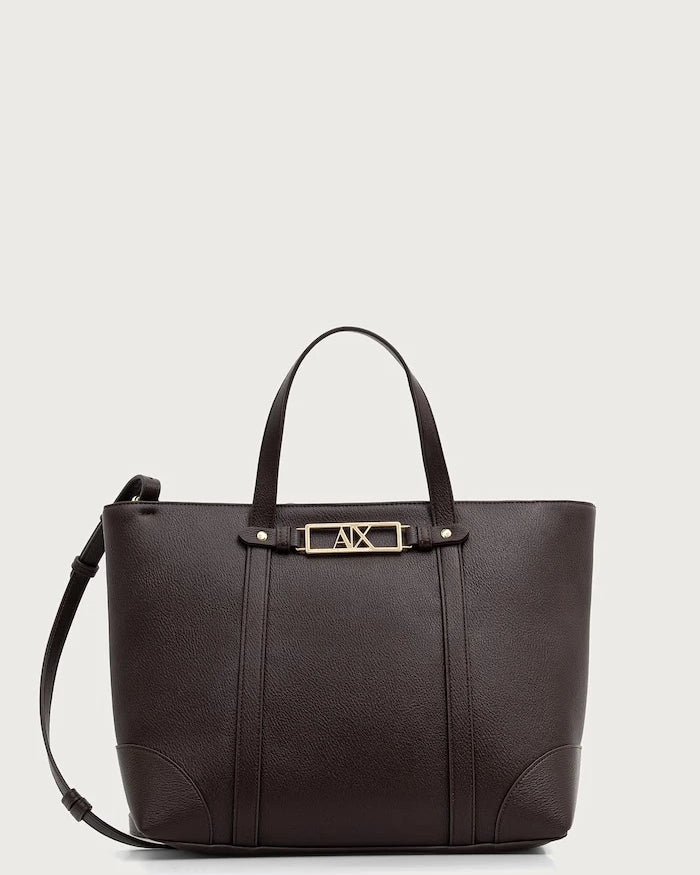 Armani Exchange suni deri kadın alışveriş çantası