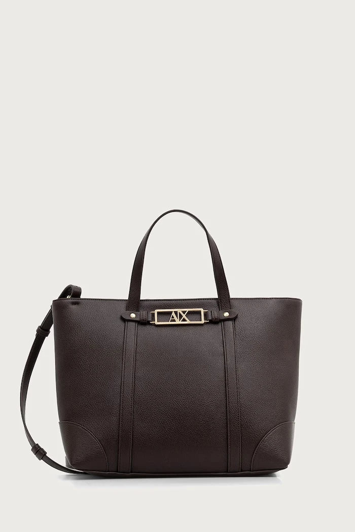 Armani Exchange suni deri kadın alışveriş çantası
