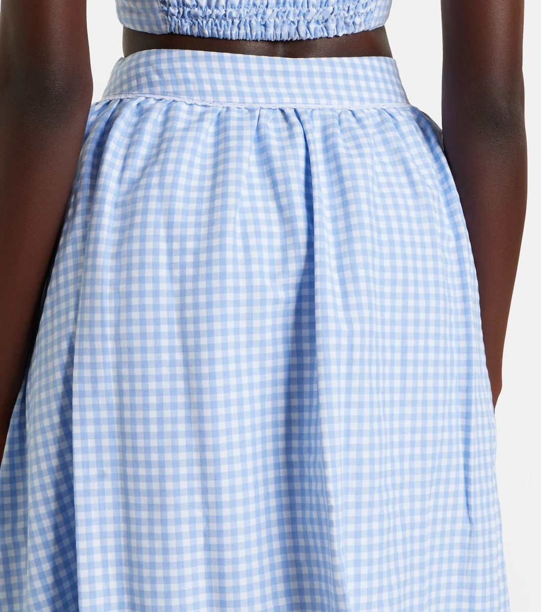 Bananhot - Alba gingham cotton poplin midi skirt