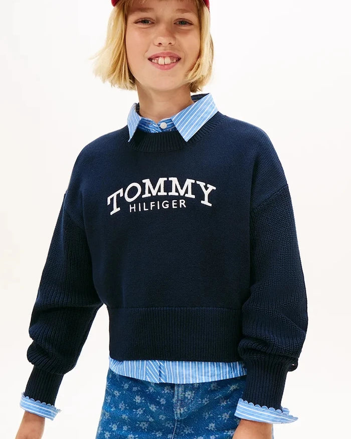 Tommy Hilfiger Çocuk Pamuklu Kazak