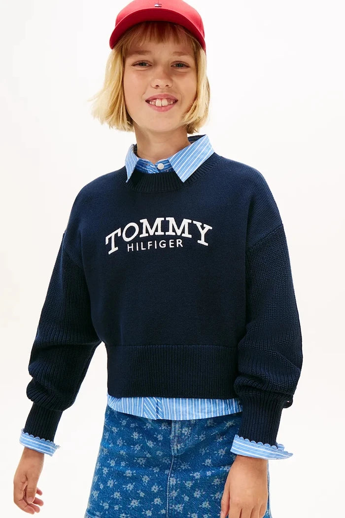 Детски памучен пуловер Tommy Hilfiger