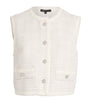 White Tweed Sleeveless Jacket