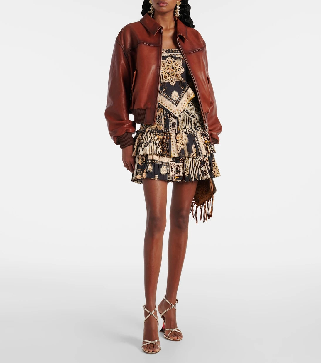 Paris Texas - Nina 105 mirrored leather wedge sandals
