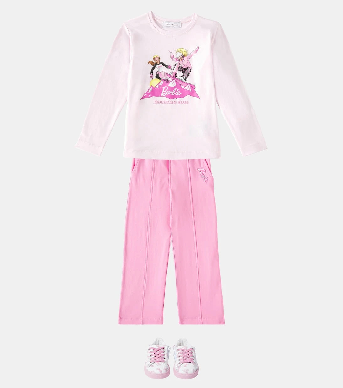 Monnalisa - x Barbie® embellished leather sneakers