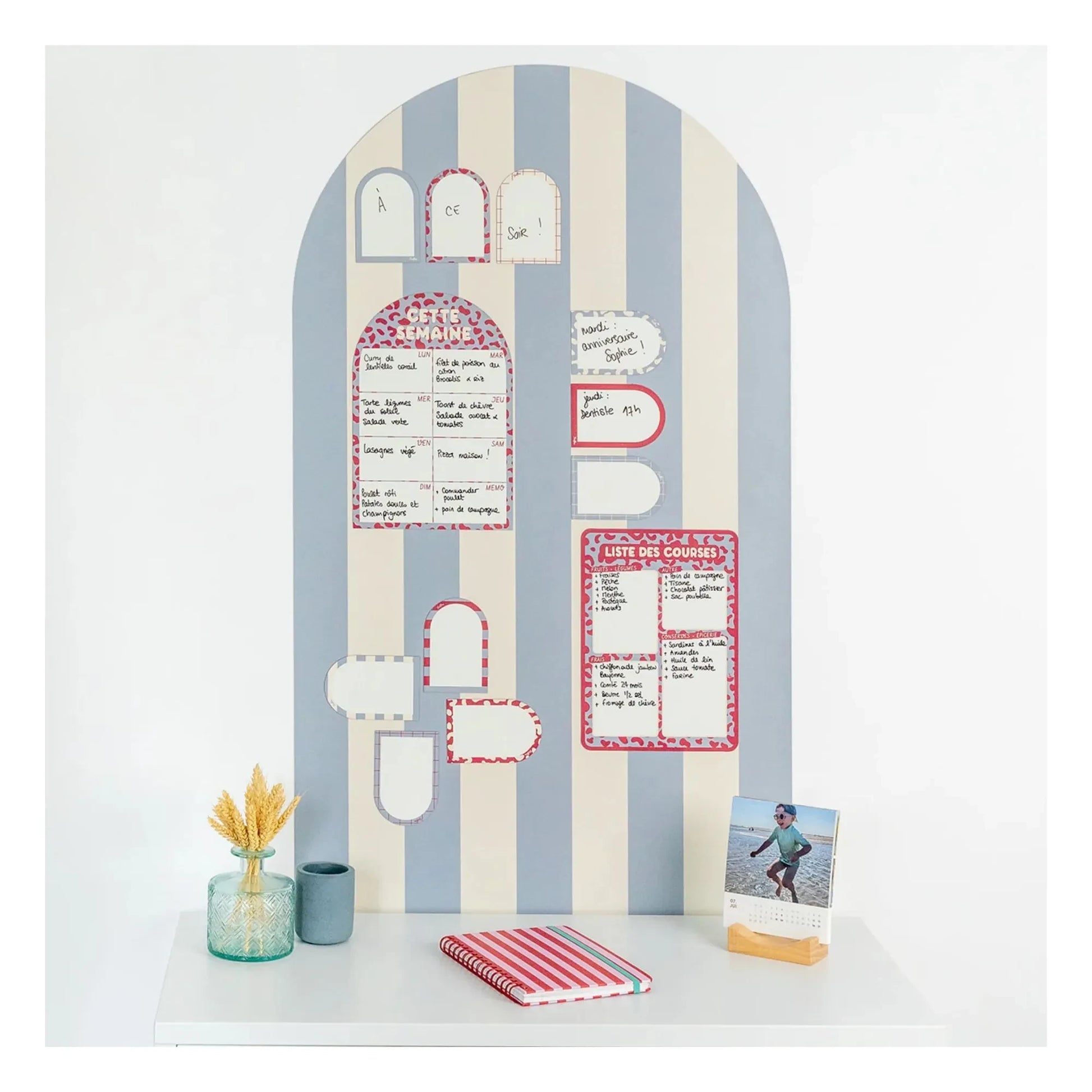 Ferflex - Arche magnetic board with striped coating | Blue