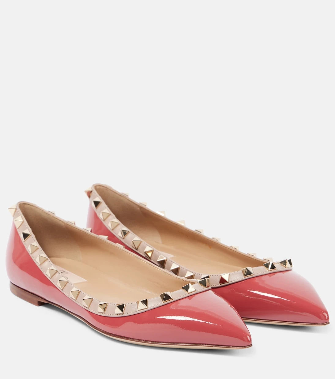 Valentino Garavani - Rockstud patent leather ballet flats