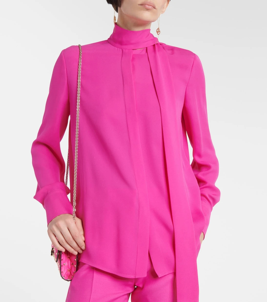 Valentino - Tie-neck silk georgette blouse