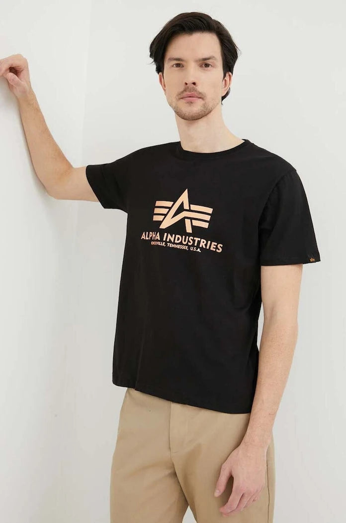 Alpha Industries Basic T-Shirt Foil Print Pamuklu Tişört