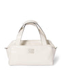 White Leather Top-Handle Bag