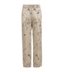 Victoria Beckham Pink Silk Printed Trousers