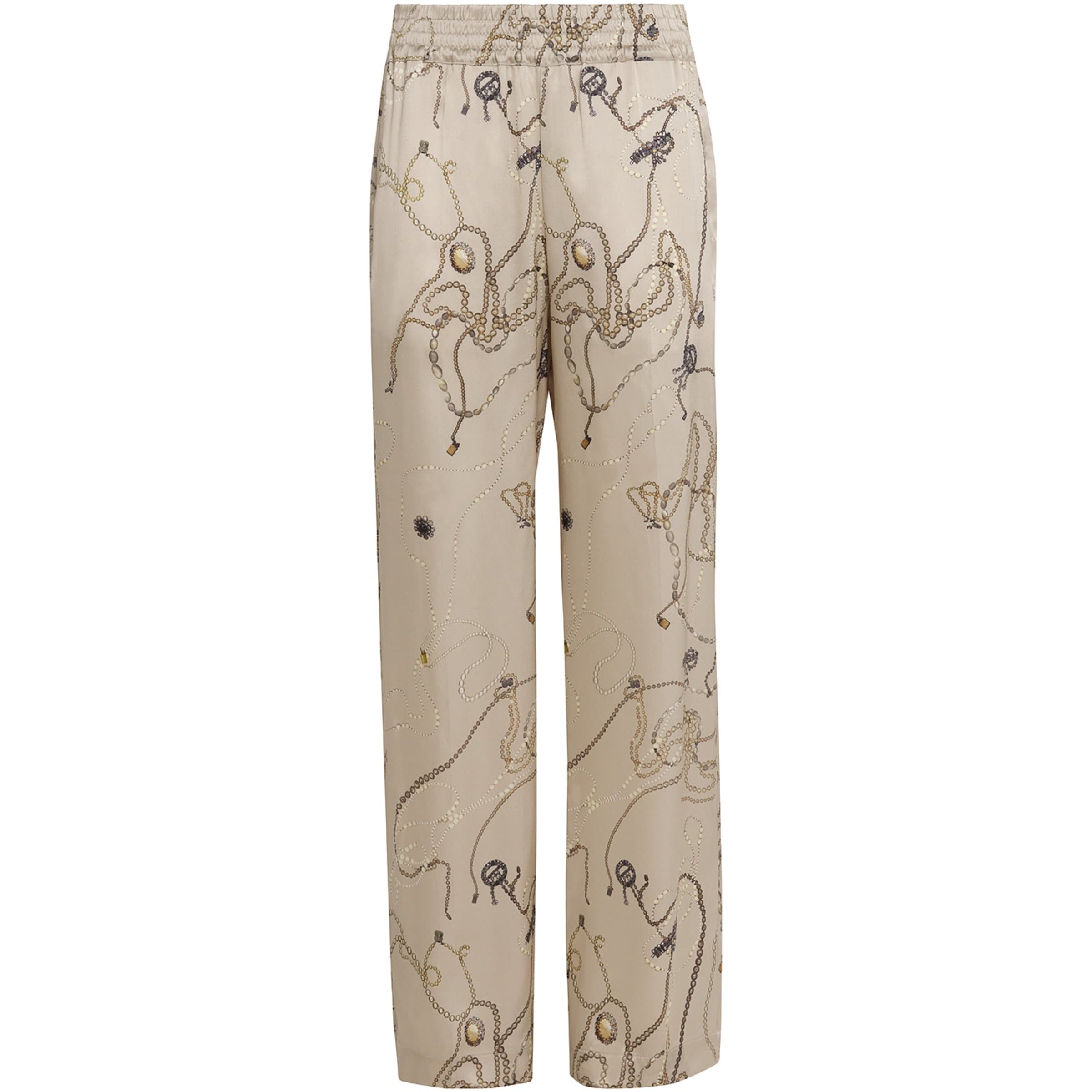 Victoria Beckham Pink Silk Printed Trousers