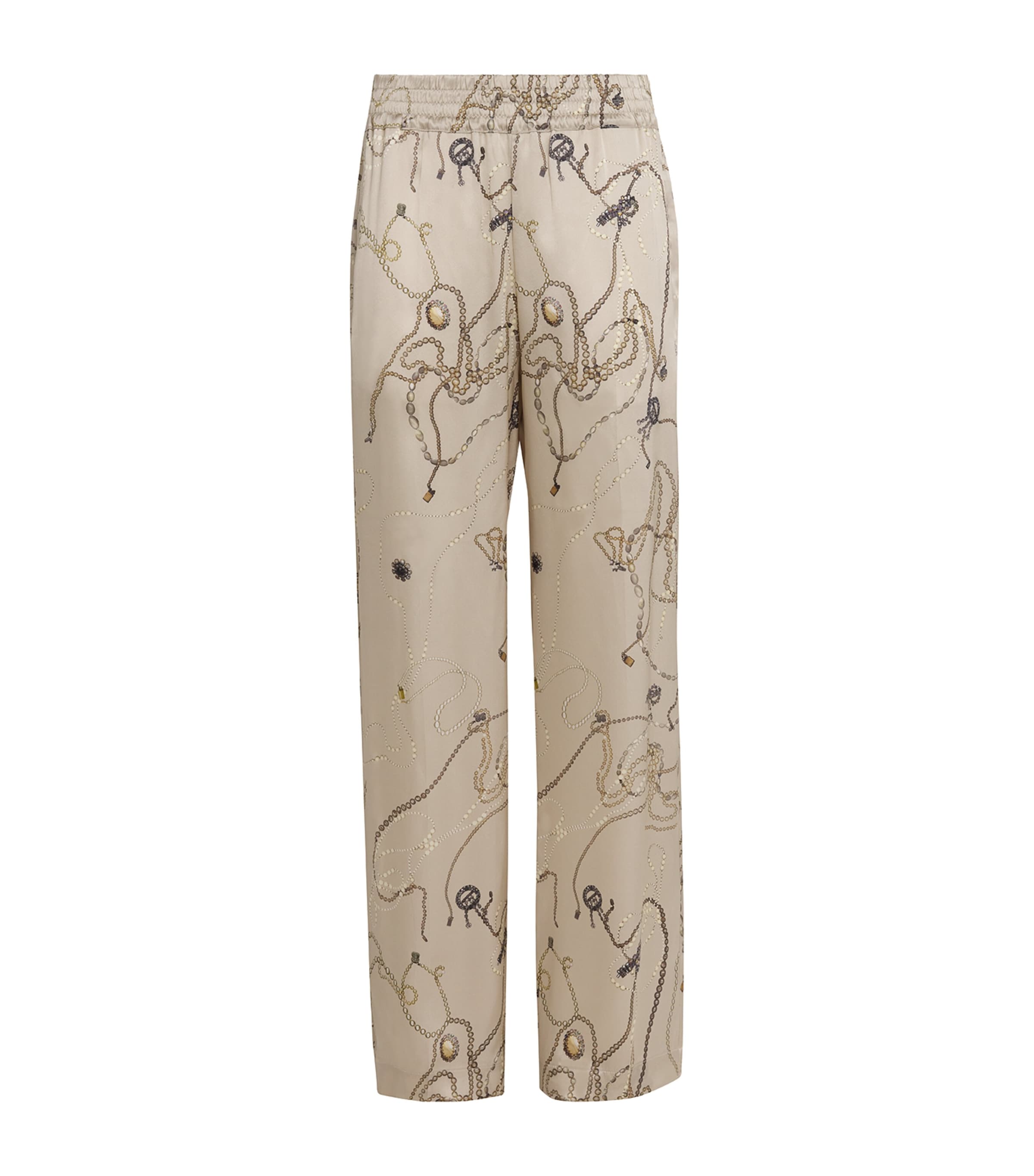Victoria Beckham Pink Silk Printed Trousers