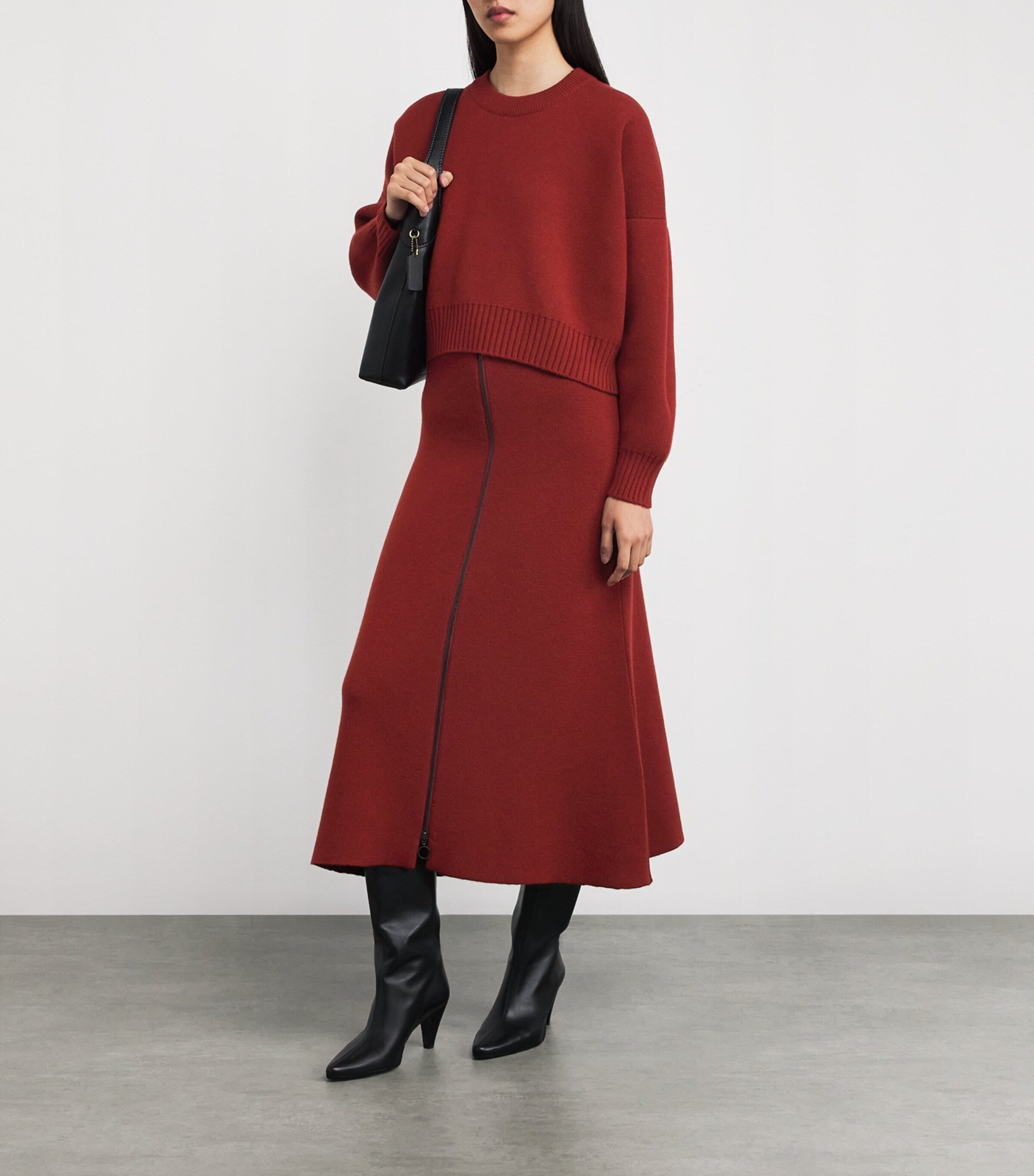 Red Cashmere Cropped Sweater