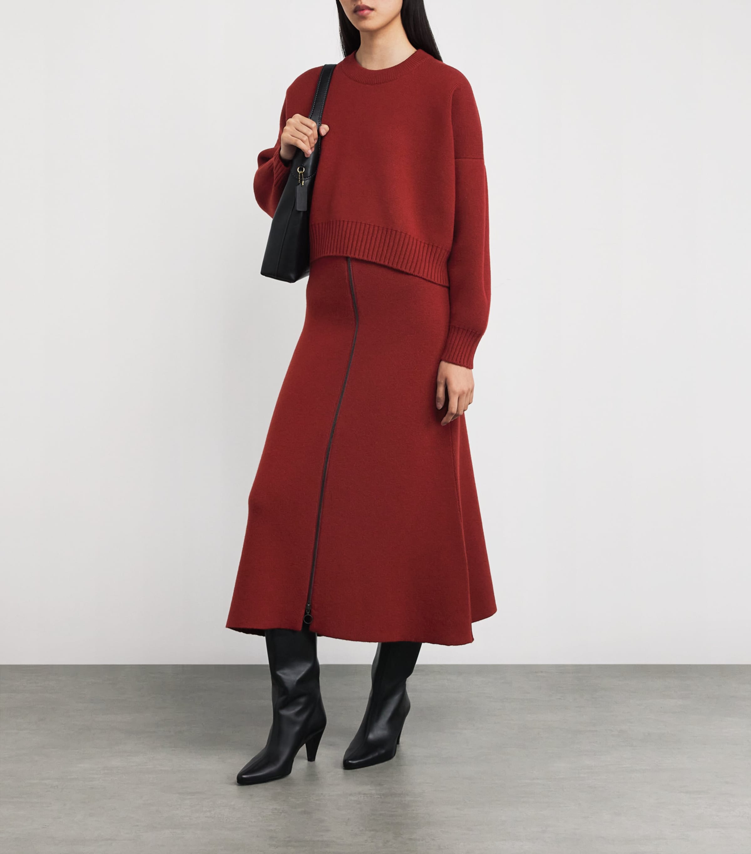 Red Cashmere Cropped Sweater