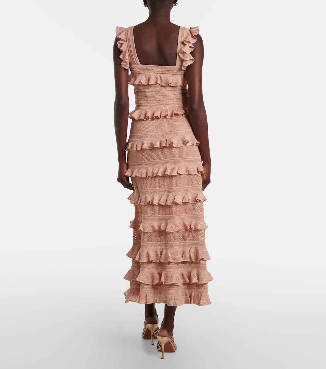 Zimmermann - Rebellion ruffled lamé midi skirt
